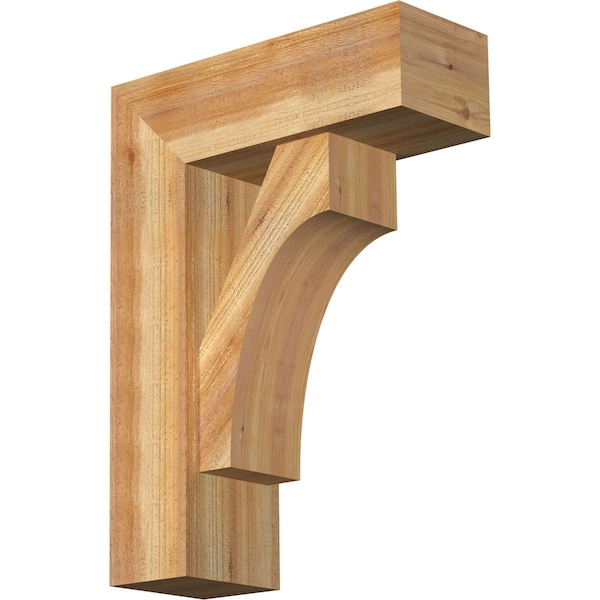 Ekena Millwork Westlake Block Rough Sawn Bracket w/ Offset Brace, Western Red Cedar, 8"W x 22"D x 30"H BKT0806X22X30WTL05RWR - main